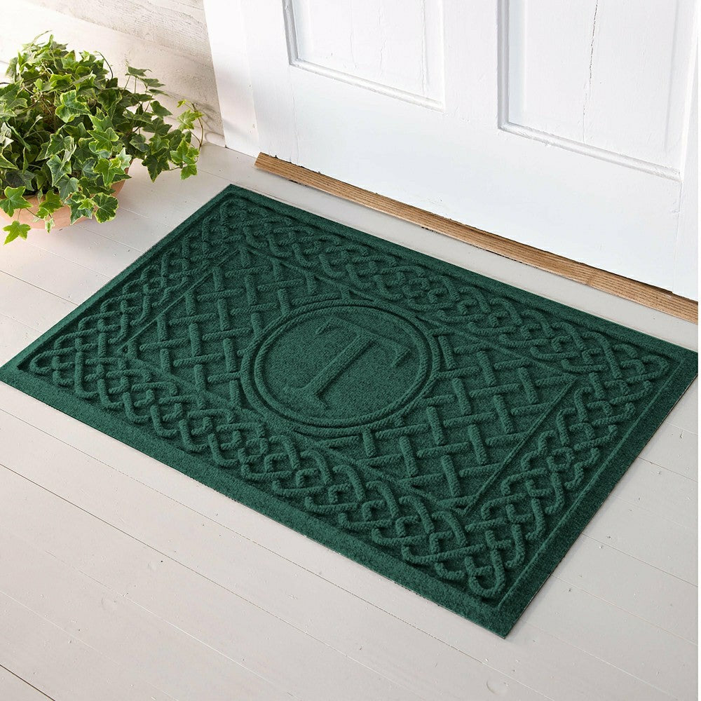 Plow & Hearth WaterHog® Cable Weave Doormat with Single Initial, 2' x 3'