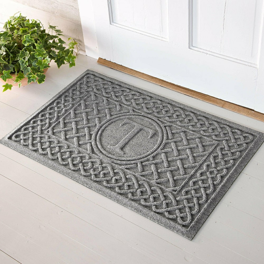 Plow & Hearth WaterHog® Cable Weave Doormat with Single Initial, 2' x 3'