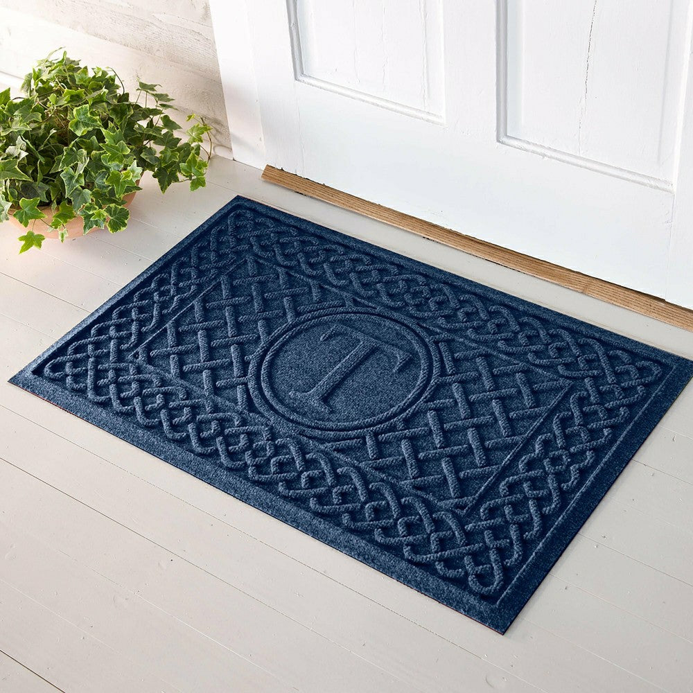 Plow & Hearth WaterHog® Cable Weave Doormat with Single Initial, 2' x 3'
