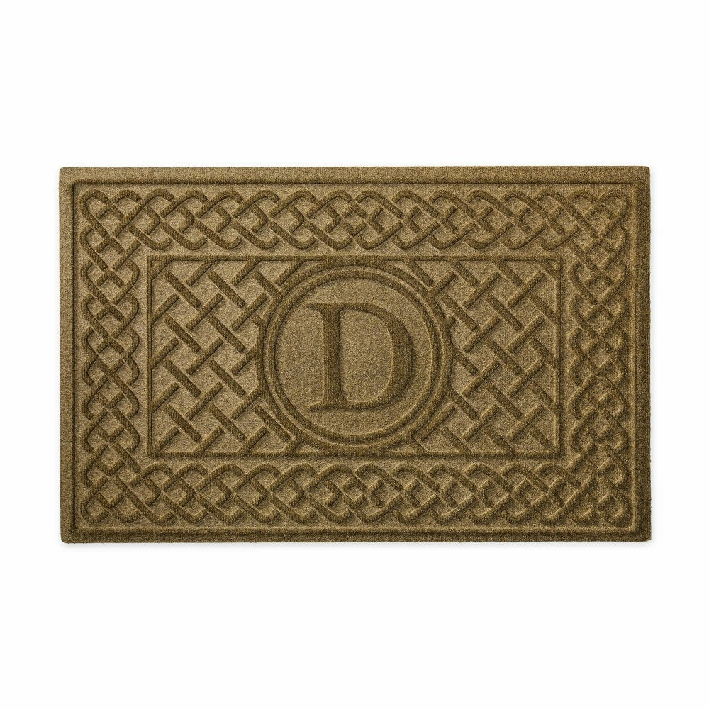 Plow & Hearth WaterHog® Cable Weave Doormat with Single Initial, 2' x 3'