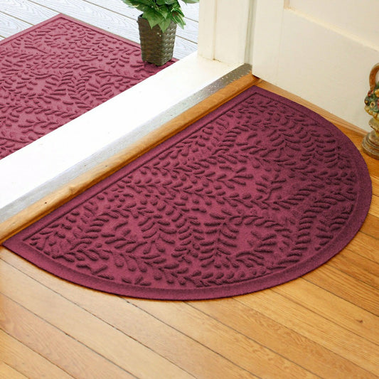 Plow & Hearth WaterHog® Indoor/Outdoor Leaves Half-Round Doormat, 24" x 39"