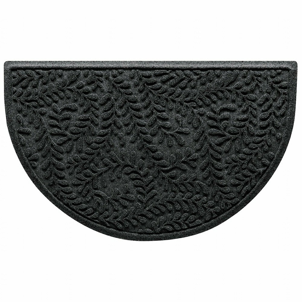 Plow & Hearth WaterHog® Indoor/Outdoor Leaves Half-Round Doormat, 24" x 39"
