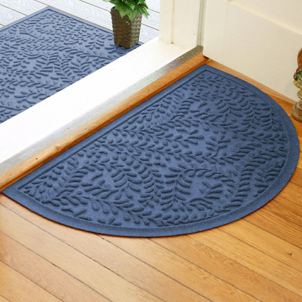 Plow & Hearth WaterHog® Indoor/Outdoor Leaves Half-Round Doormat, 24" x 39"