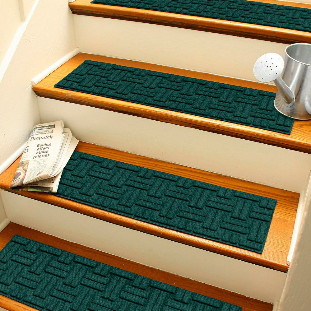 Plow & Hearth WaterHog® Basket Weave Stair Tread Mats, Set of 4