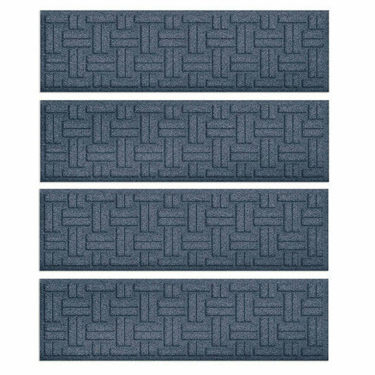 Plow & Hearth WaterHog® Basket Weave Stair Tread Mats, Set of 4