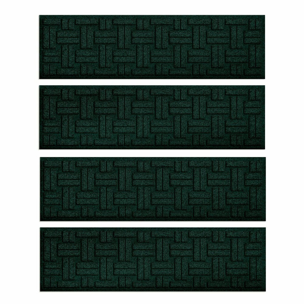 Plow & Hearth WaterHog® Basket Weave Stair Tread Mats, Set of 4