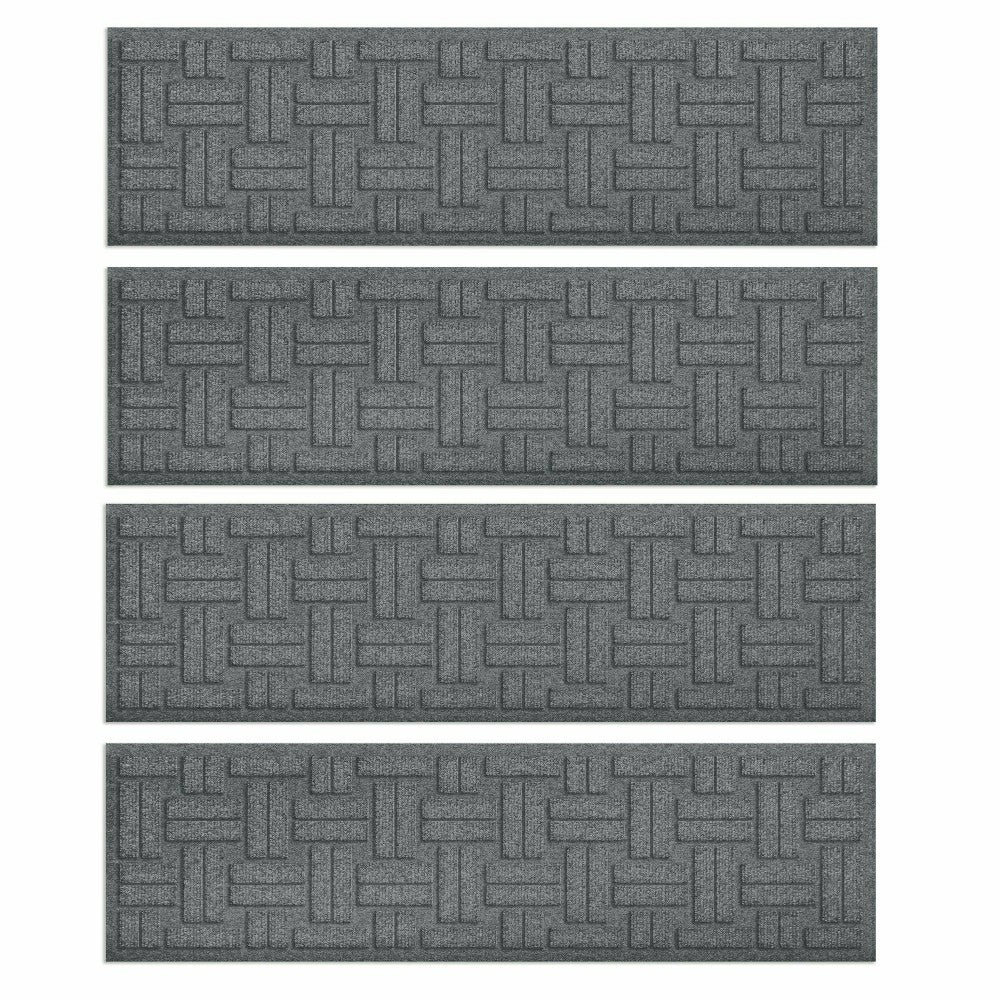 Plow & Hearth WaterHog® Basket Weave Stair Tread Mats, Set of 4
