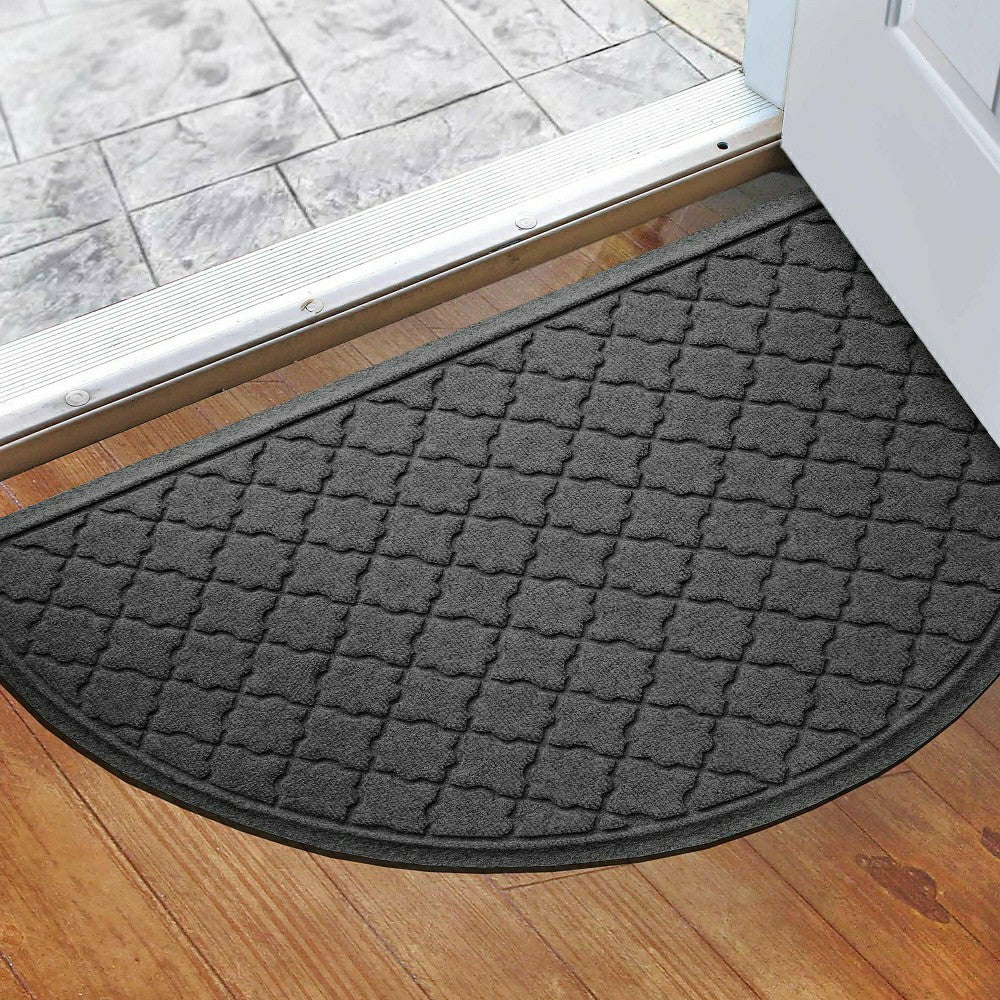 Plow & Hearth WaterHog® Cordova 24"x39" Half Round Indoor Outdoor Doormat