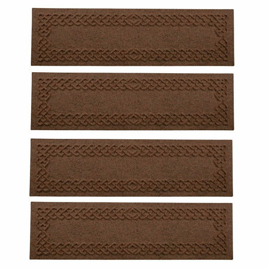 Plow & Hearth WaterHog® Cable Weave Stair Tread Mats, Set of 4