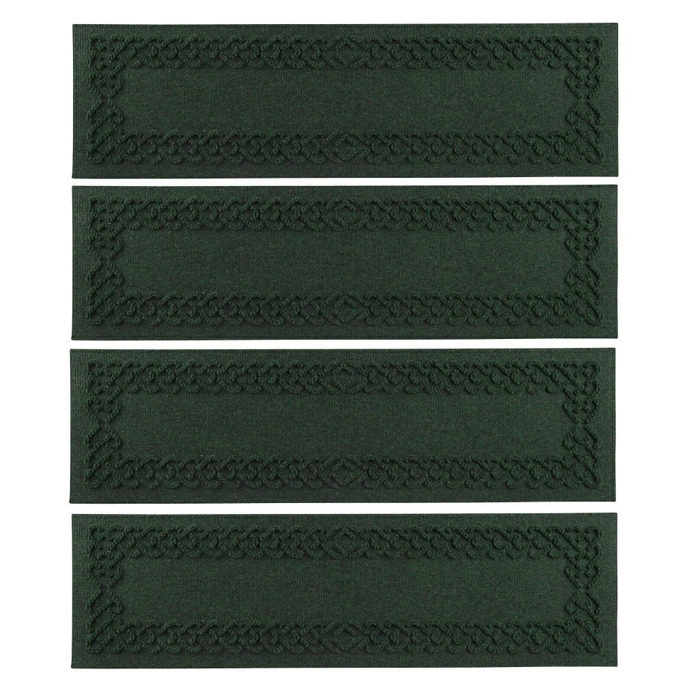 Plow & Hearth WaterHog® Cable Weave Stair Tread Mats, Set of 4