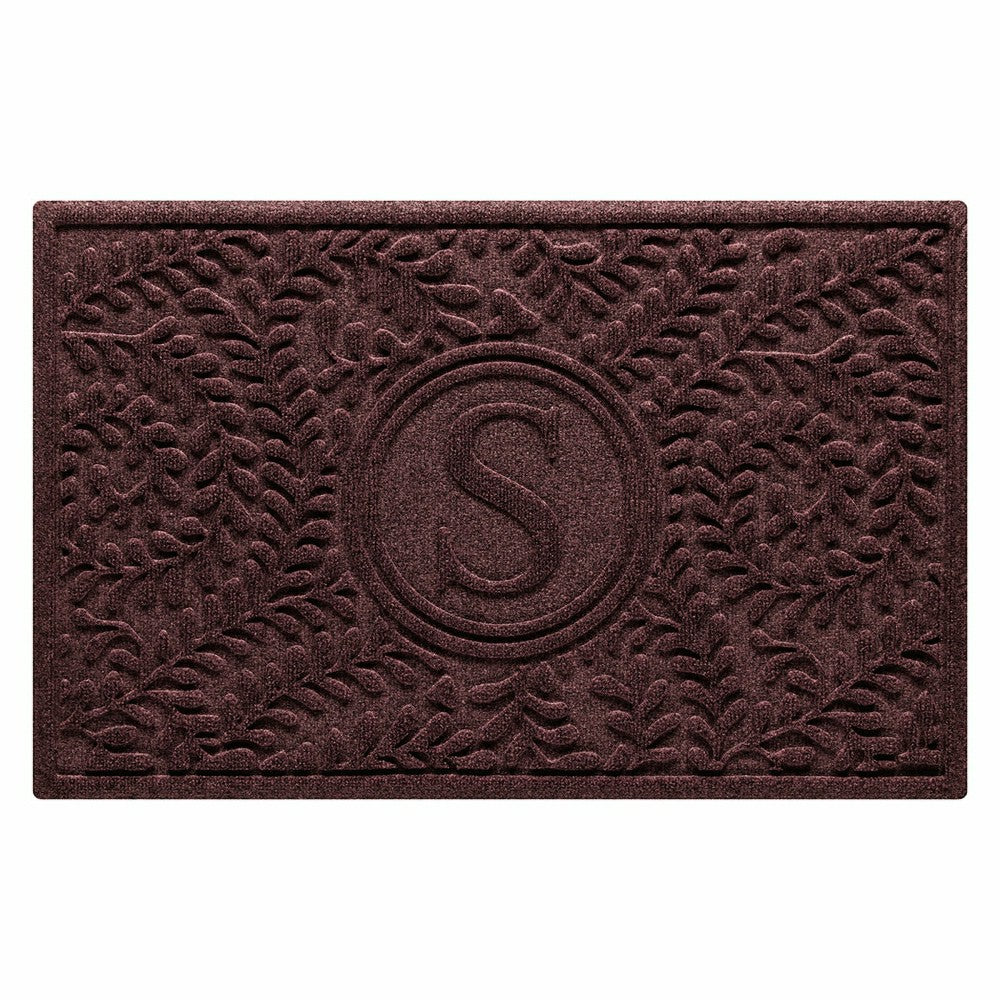 Plow & Hearth Boxwood Monogram Indoor/Outdoor Door Mat, 2'x3'