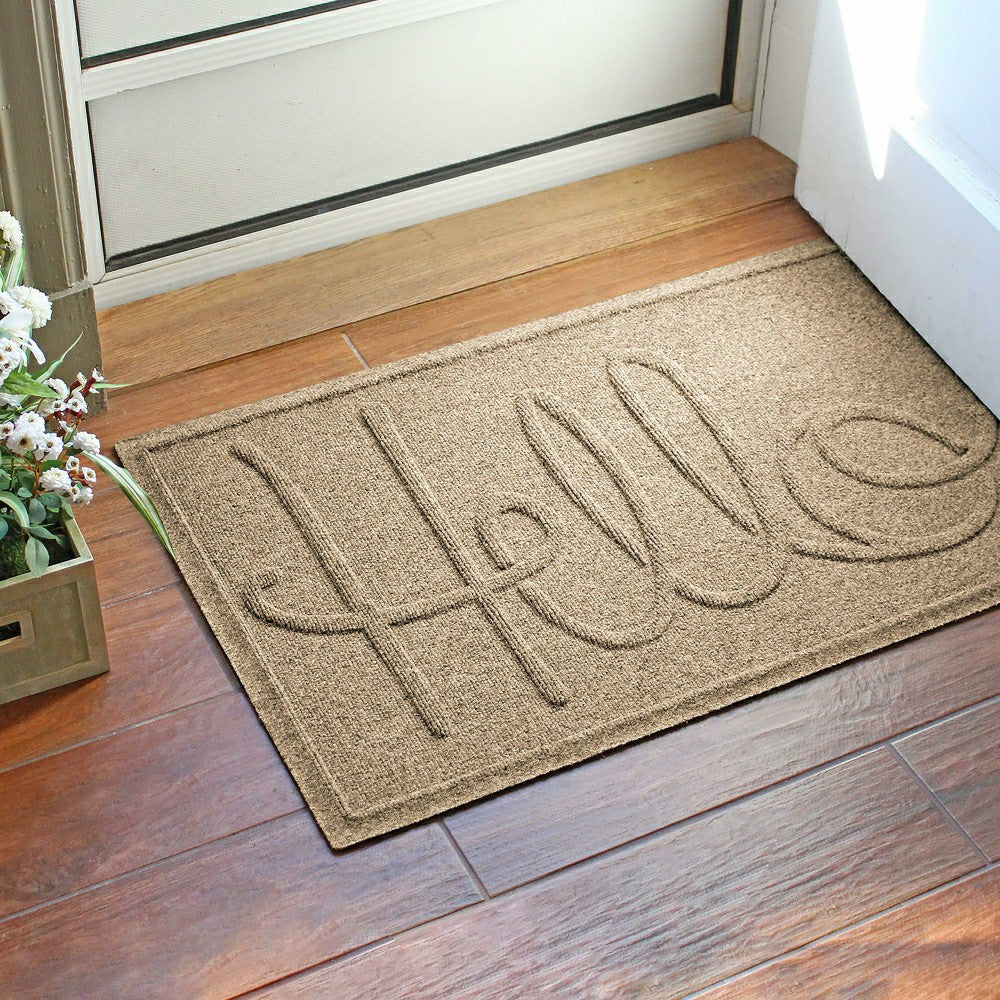 Plow & Hearth WaterHog® Indoor/Outdoor Hello Doormat, 2' x 3'