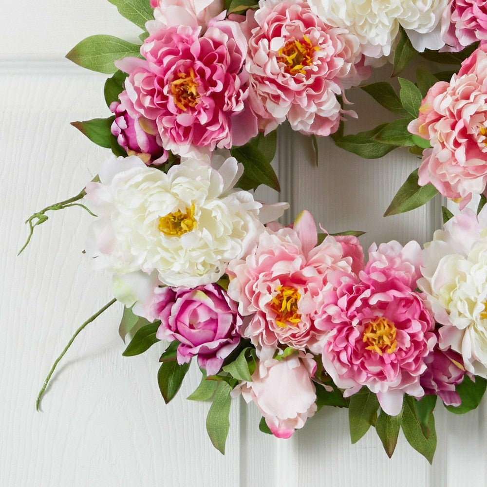 Plow & Hearth 22" Peony Wreath
