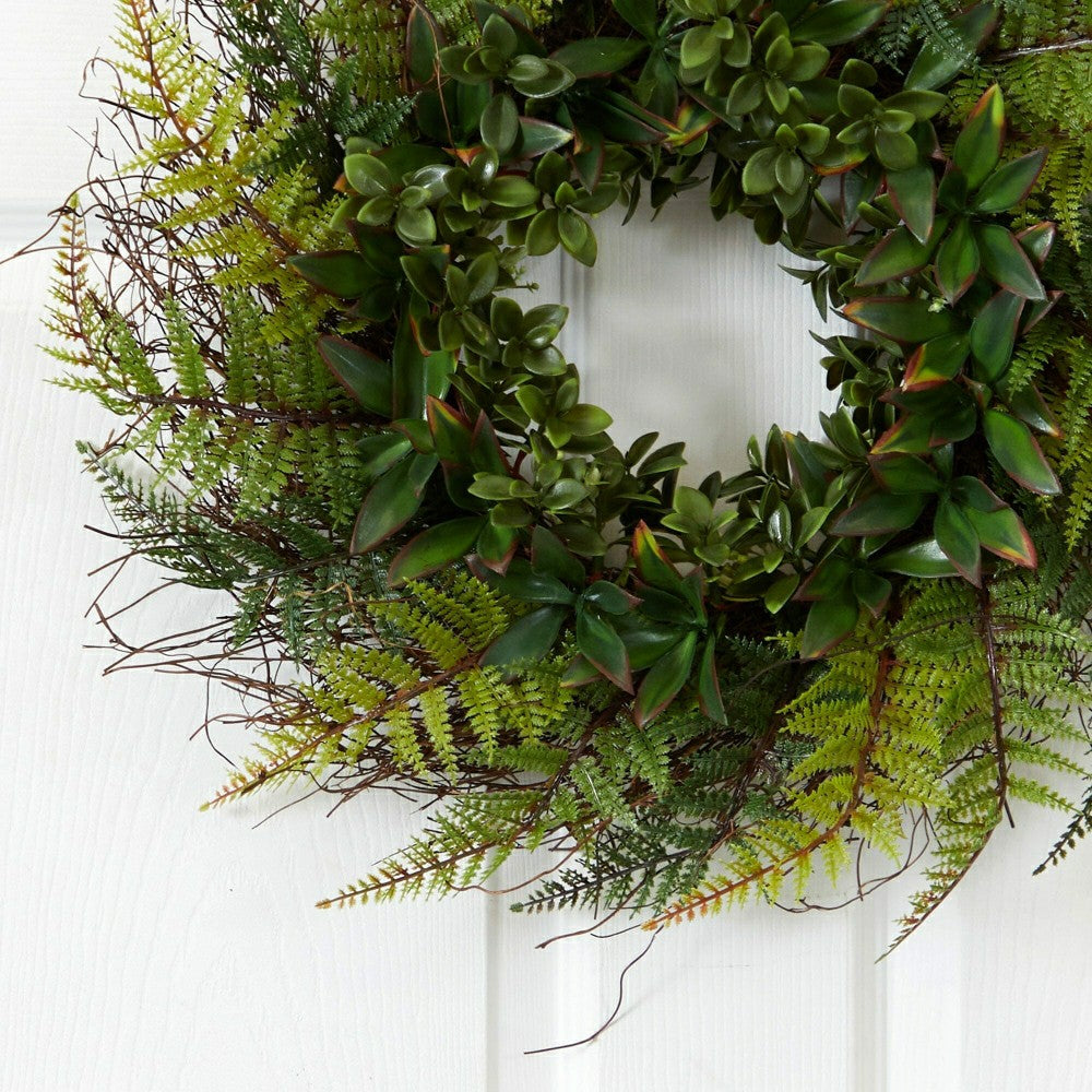 Plow & Hearth 23” Assorted Fern Wreath