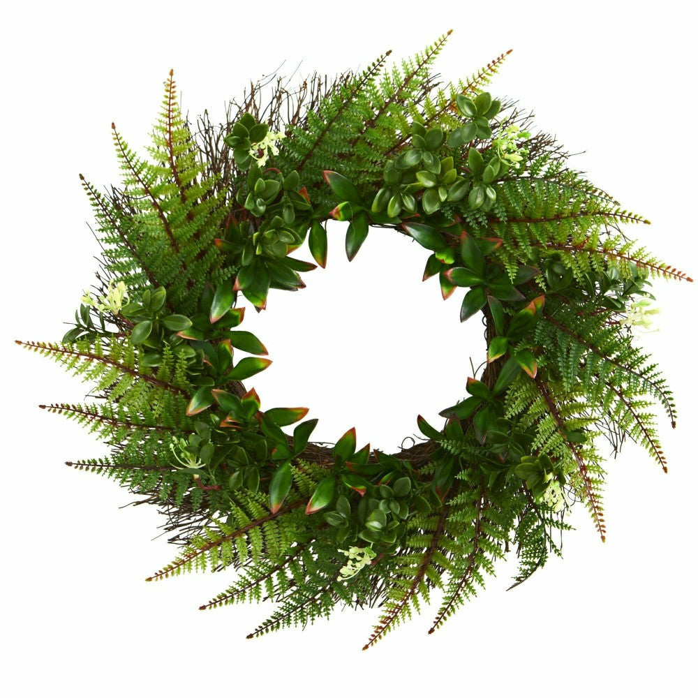 Plow & Hearth 23” Assorted Fern Wreath
