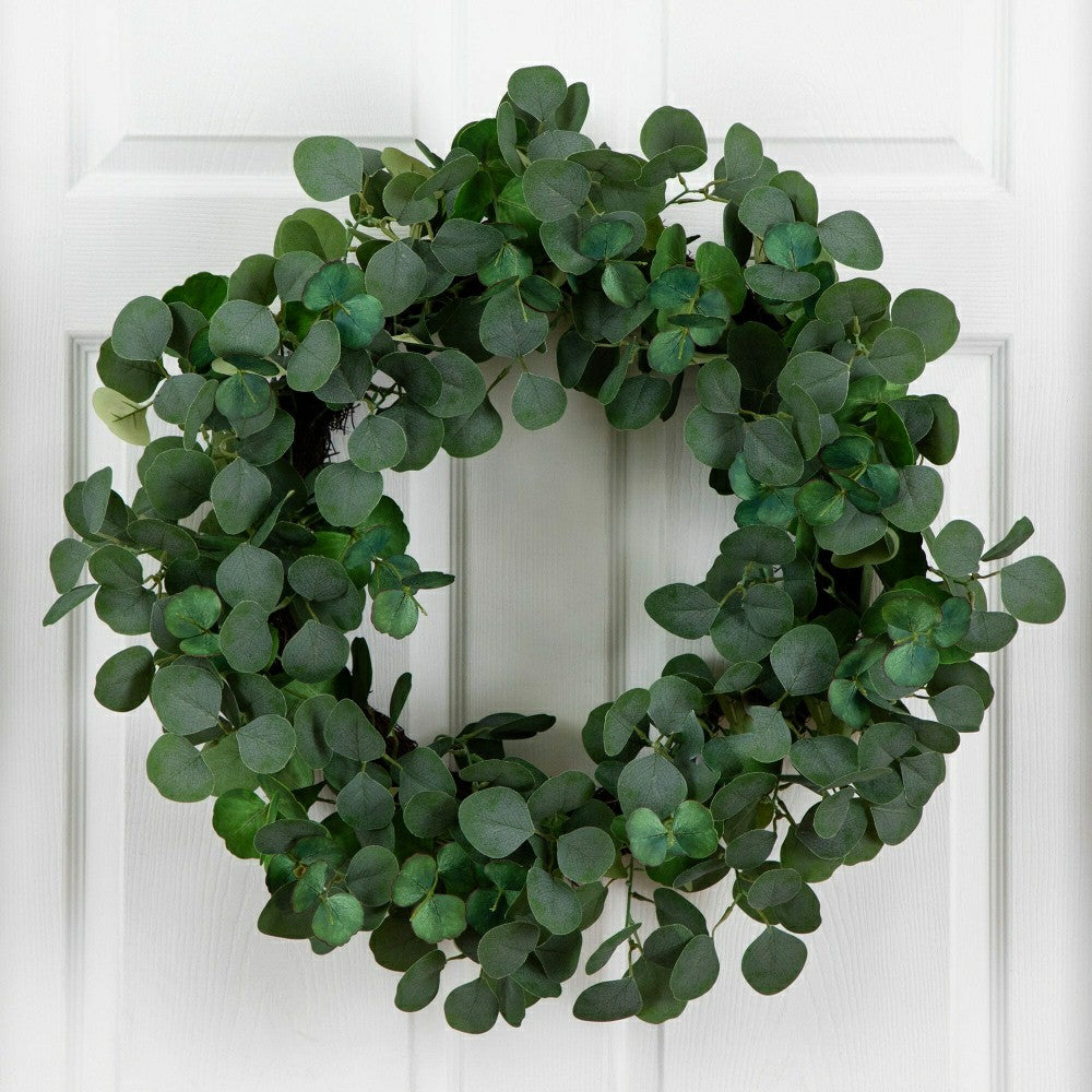 Plow & Hearth 30” Artificial Eucalyptus Wreath