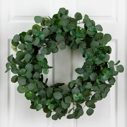 Plow & Hearth 30” Artificial Eucalyptus Wreath