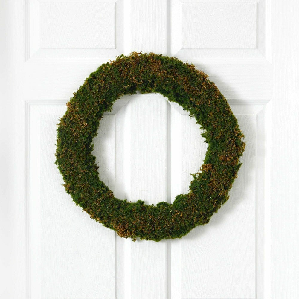 Plow & Hearth 20” Moss Artificial Wreath