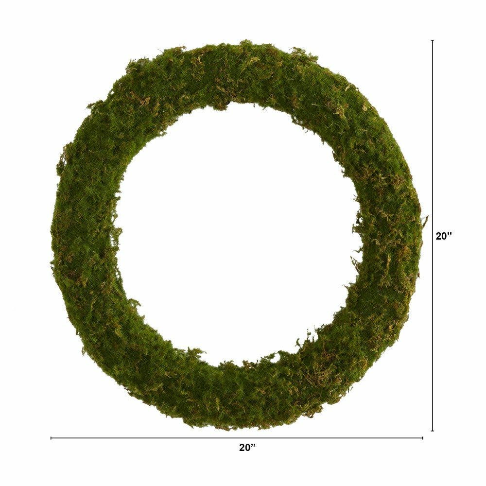 Plow & Hearth 20” Moss Artificial Wreath