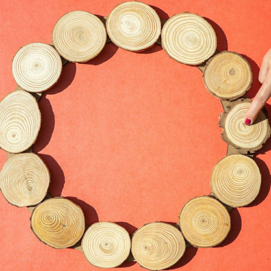 Plow & Hearth Spring Wood Slice Wreath Kit
