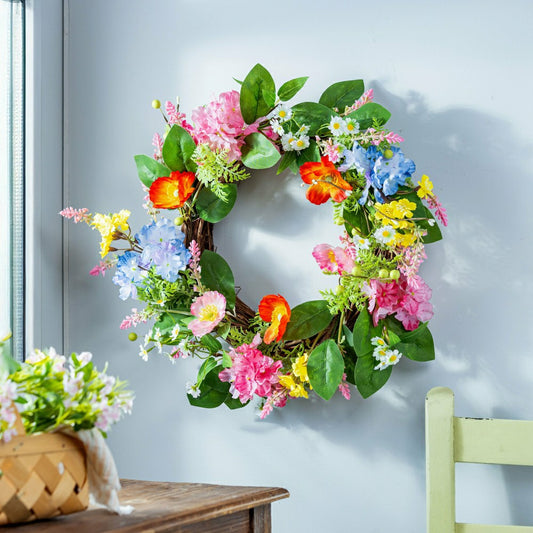 Plow & Hearth Petal & Plow Wreath Artificial Floral, 20"