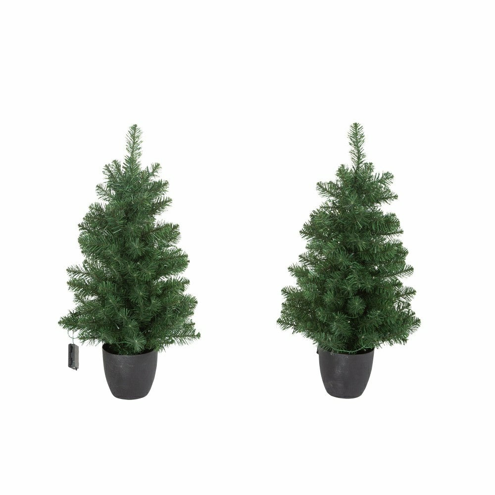 Plow & Hearth Holiday Porch-In-A-Box Lighted Montfair Pine Decorating Set