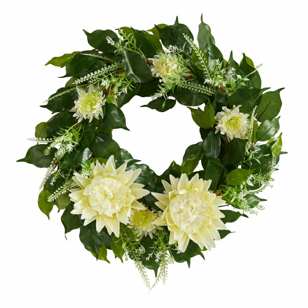 Plow & Hearth 20” Protea Artificial Wreath
