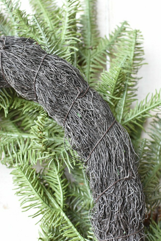 Plow & Hearth 24" Faux Green Spruce Real Touch Wreath w/Faux Pinecones