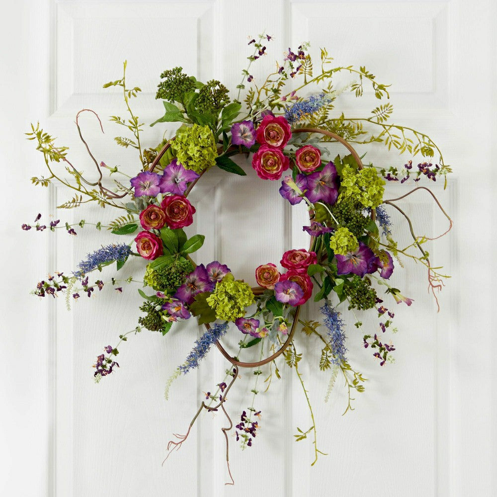 Plow & Hearth Veranda Garden Wreath, 20”