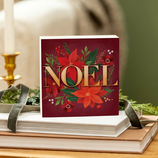 Plow & Hearth Sign Plock, "NOEL", 6"x6”