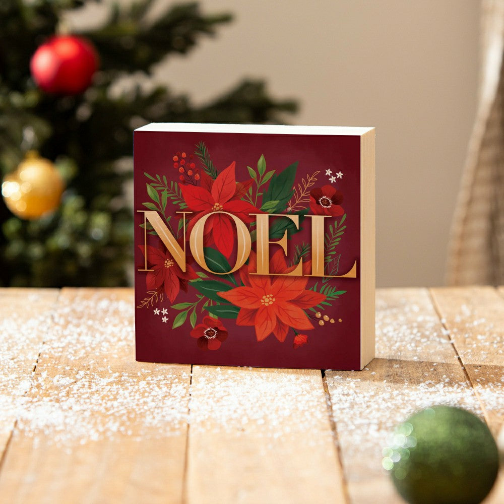 Plow & Hearth Sign Plock, "NOEL", 6"x6”