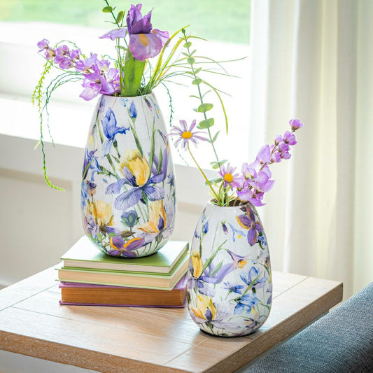 Plow & Hearth Golden Lilac Metal Vase Set