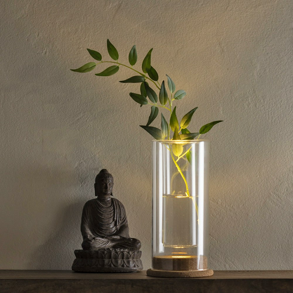 Plow & Hearth LED-Illuminated Glass Vase