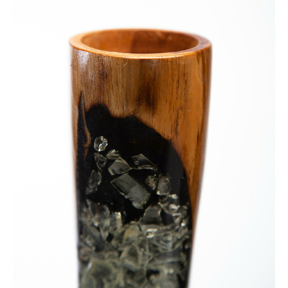 Plow & Hearth RESIN&WOOD CNDLR TL