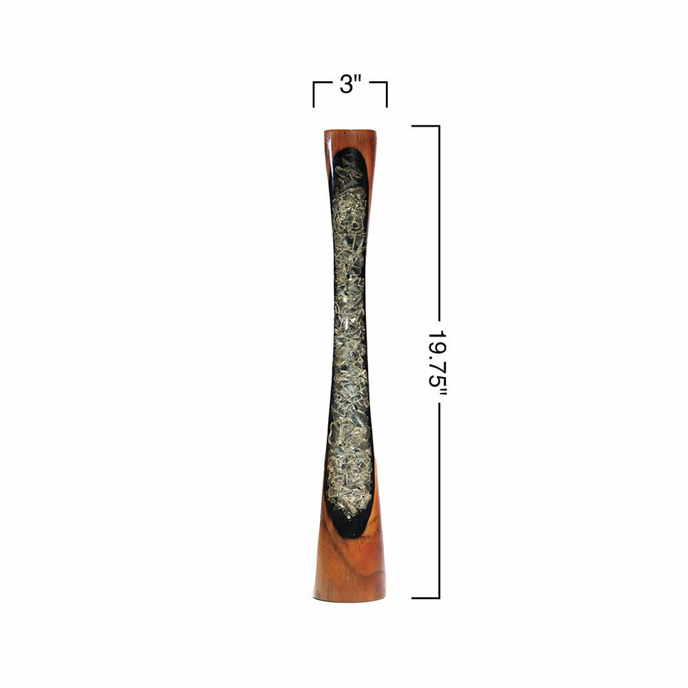 Plow & Hearth Small Wood & Resin Vase