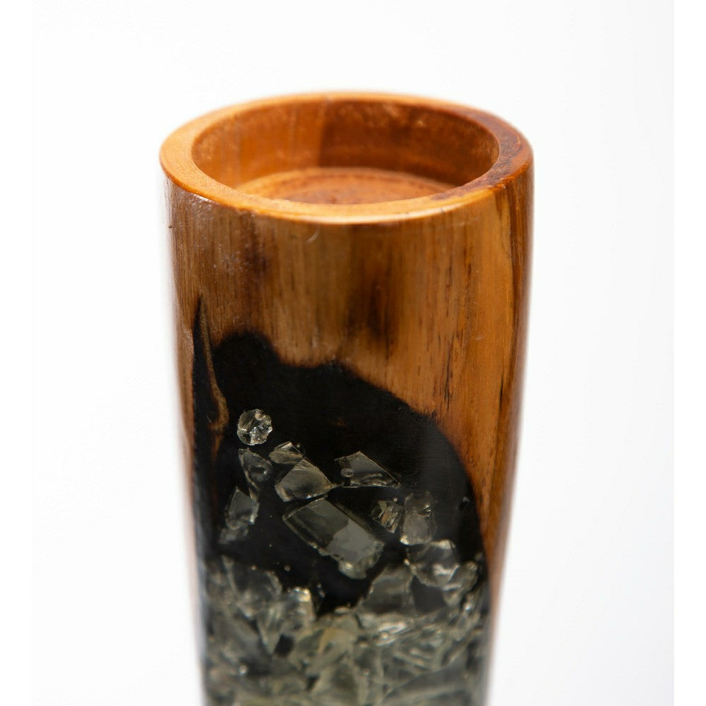 Plow & Hearth Small Wood & Resin Vase