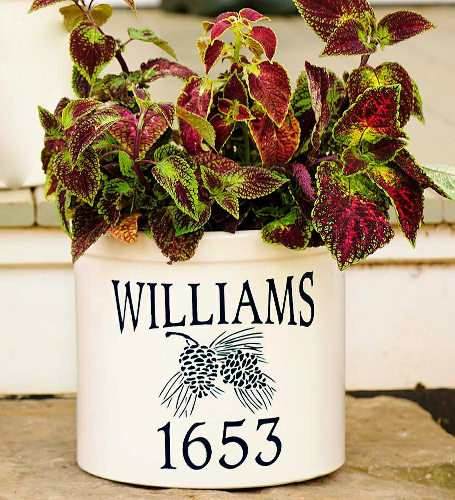 Plow & Hearth Personalized Pine Cone Crock