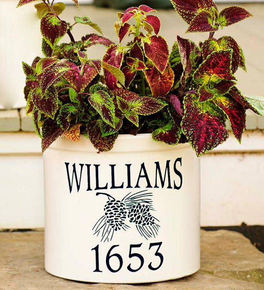 Plow & Hearth Personalized Pine Cone Crock
