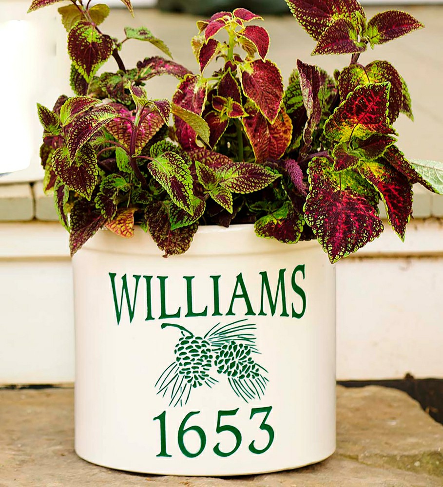 Plow & Hearth Personalized Pine Cone Crock