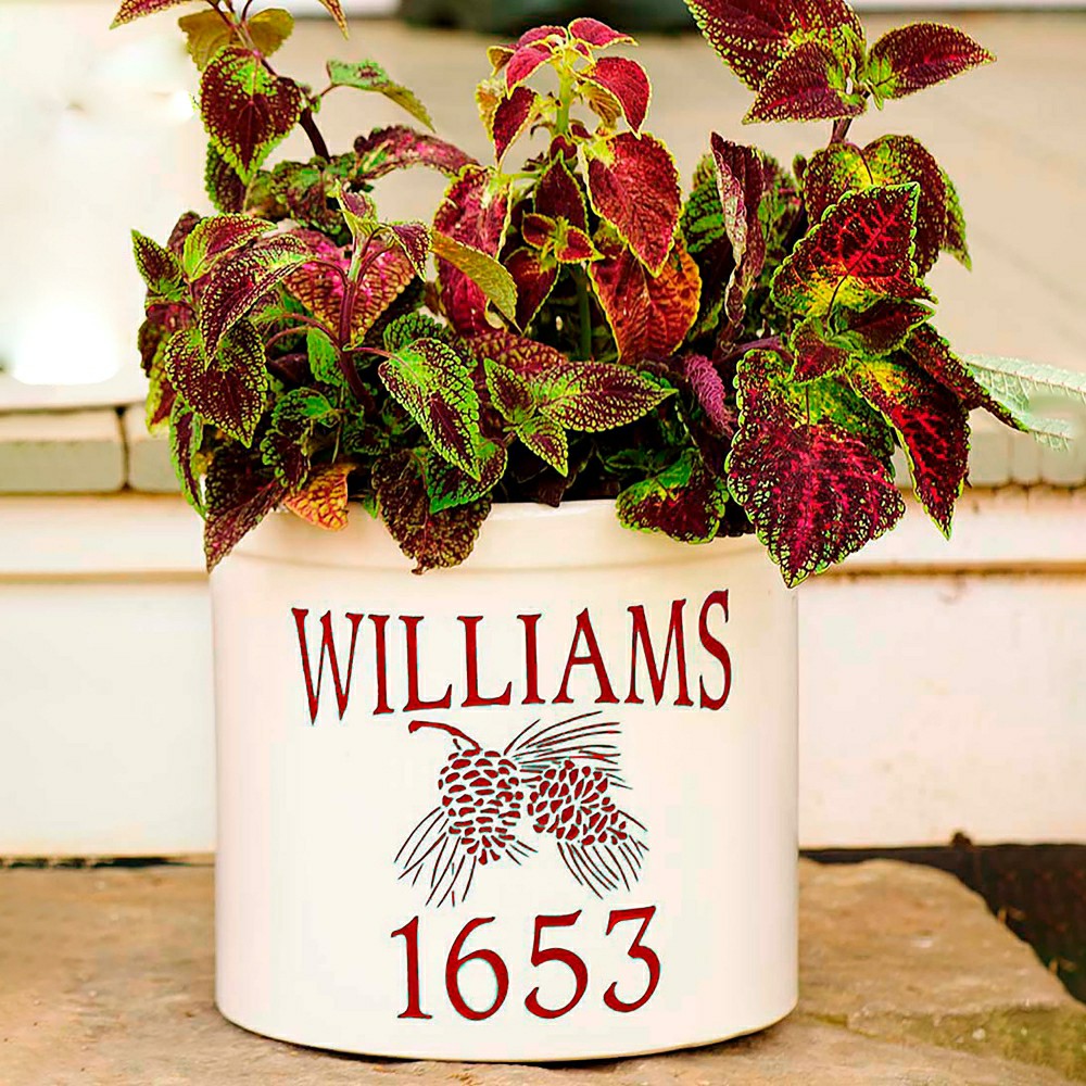 Plow & Hearth Personalized Pine Cone Crock