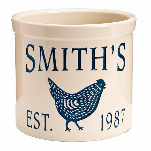Plow & Hearth USA-Made Handcrafted Personalized Chicken Crock