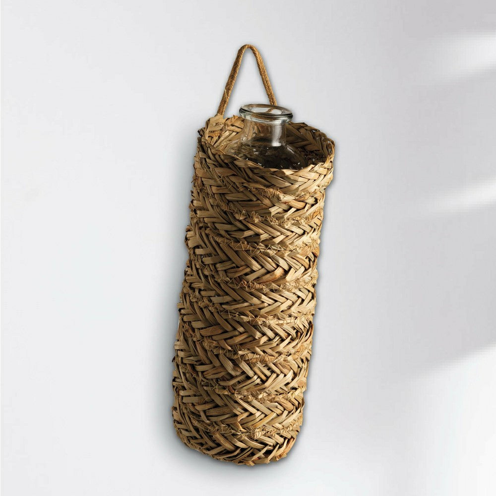 Plow & Hearth Seagrass Wrapped Bottle