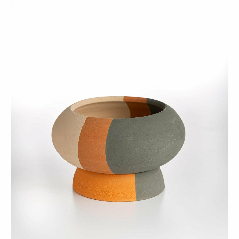 Plow & Hearth Low Striped Planter