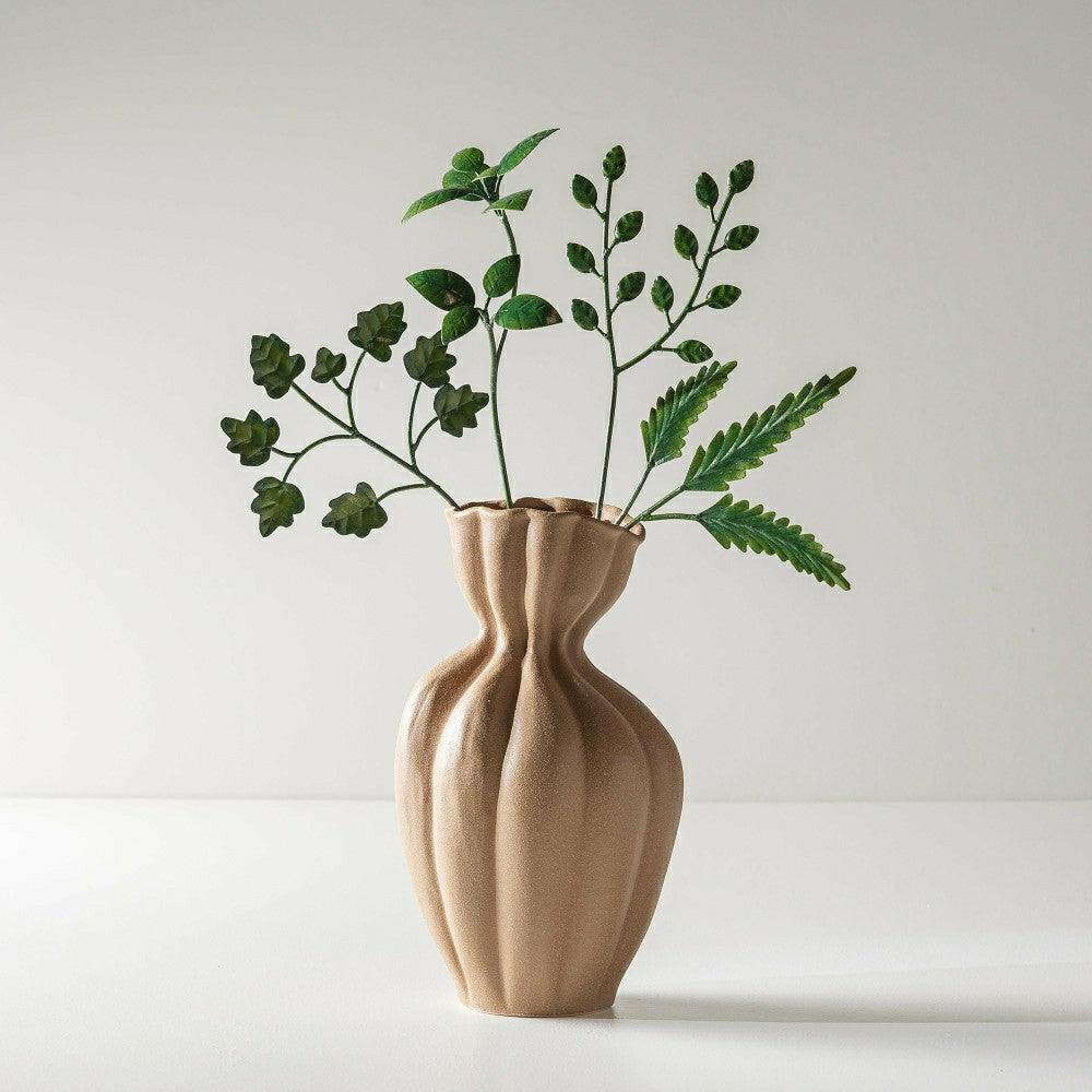 Plow & Hearth 11" Textured Stoneware Vase