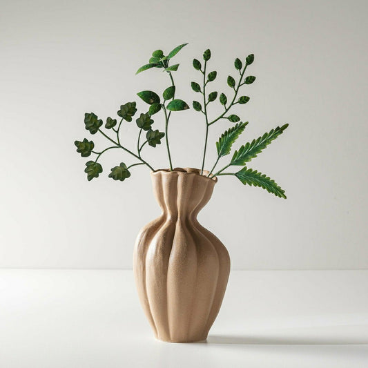 Plow & Hearth 11" Textured Stoneware Vase