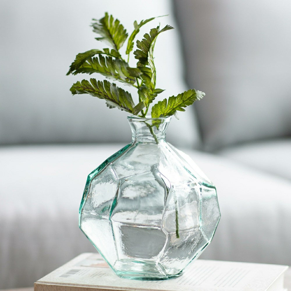 Plow & Hearth Spanish Origami Recycled Glass Vase
