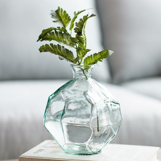 Plow & Hearth Spanish Origami Recycled Glass Vase