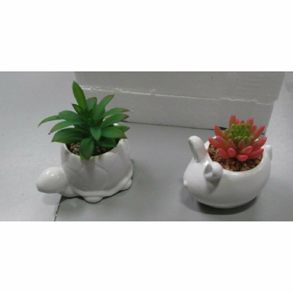 Plow & Hearth Set of 2 Animal Succulent Planter