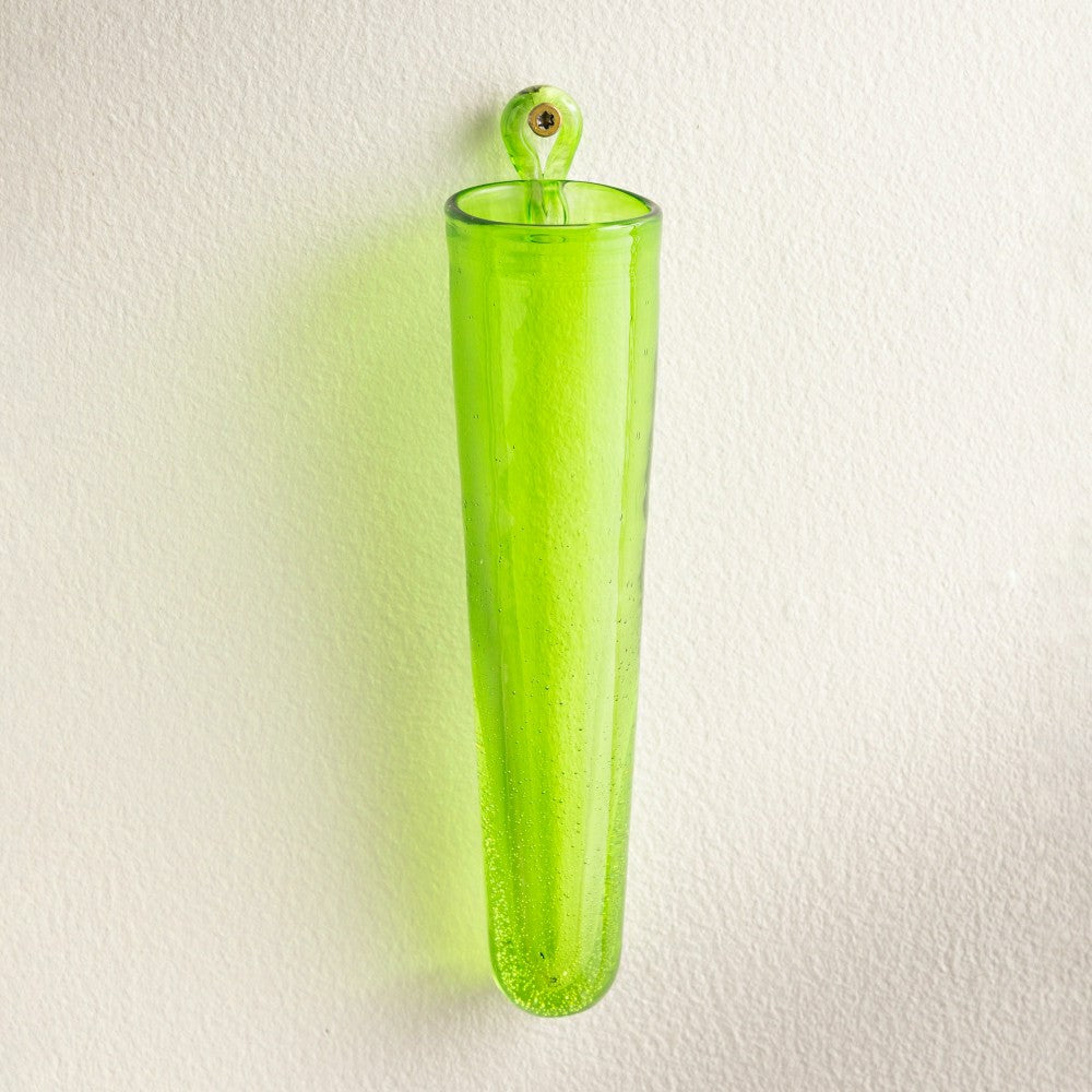 Plow & Hearth Wall Mount Cylinder Glass Decorative Vases, Set of 2