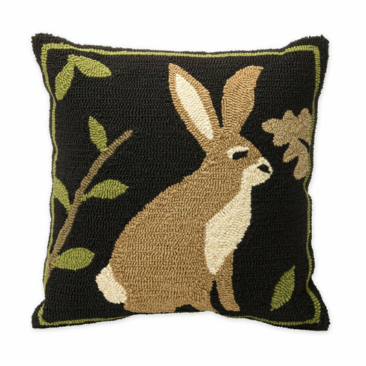 Plow & Hearth Indoor/Outdoor Woodland Throw Pillow w/Rabbit